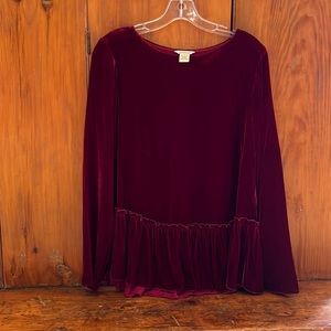 Sundance Cranberry Velvet Party Top